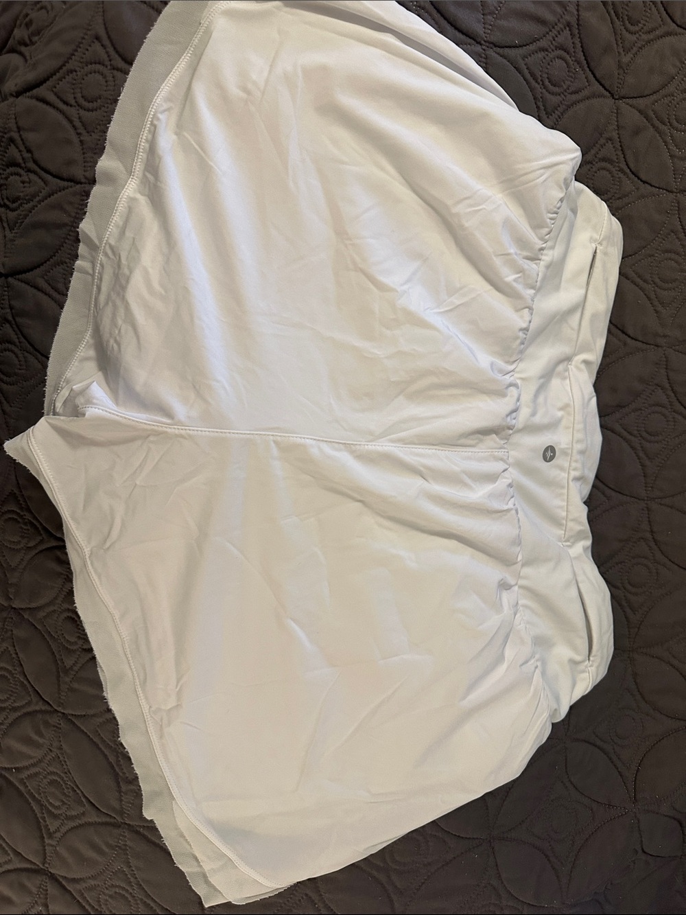 Halara White Athletic Shorts with Subtle Logo